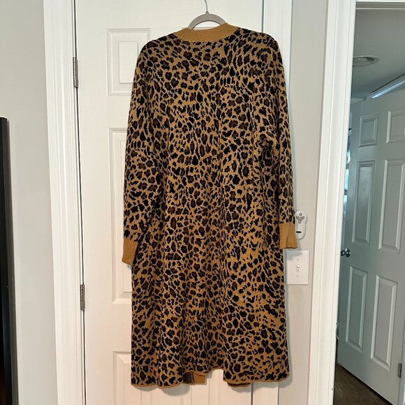 Torrid Animal Print Long Sweater Duster size 2/2X/18-20 - Picture 4 of 5